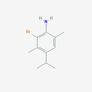 molecular formula C11H16BrN B14500655 2-Bromo-3,6-dimethyl-4-(propan-2-yl)aniline CAS No. 63316-83-6