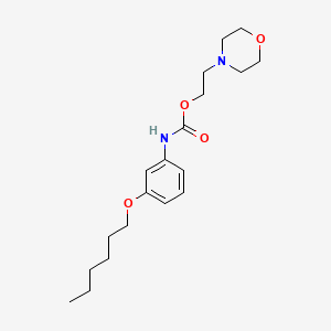 molecular formula C19H30N2O4 B14500658 Carbamic acid, [3-(hexyloxy)phenyl]-, 2-(4-morpholinyl)ethyl ester CAS No. 65347-93-5