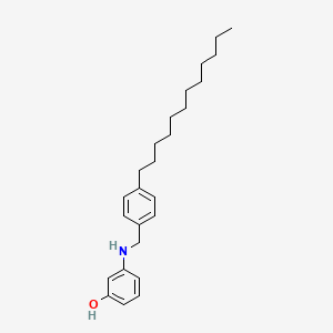 molecular formula C25H37NO B14500855 3-{[(4-Dodecylphenyl)methyl]amino}phenol CAS No. 63966-10-9