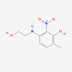 molecular formula C9H12N2O4 B14500906 3-[(2-Hydroxyethyl)amino]-6-methyl-2-nitrophenol CAS No. 63719-72-2