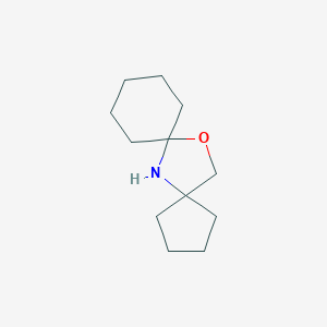 molecular formula C12H21NO B145010 13-Oxa-6-azadispiro[4.1.5.2]tetradecane CAS No. 134656-18-1