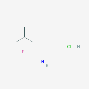 molecular formula C7H15ClFN B1450100 3-Fluoro-3-(2-methylpropyl)azetidine hydrochloride CAS No. 2098153-79-6