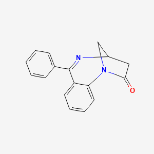 molecular formula C17H14N2O B14501024 6-Phenyl-3,4-dihydro-2H-1,4-methano-1,5-benzodiazocin-2-one CAS No. 64995-03-5