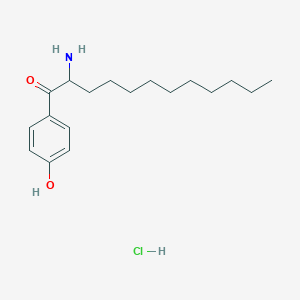 molecular formula C18H30ClNO2 B14501089 2-Amino-1-(4-hydroxyphenyl)dodecan-1-one;hydrochloride CAS No. 63424-82-8