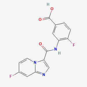 molecular formula C15H9F2N3O3 B1450110 4-Fluoro-3-[(7-fluoro-imidazo[1,2-a]pyridine-3-carbonyl)-amino]-benzoic acid CAS No. 2088945-75-7