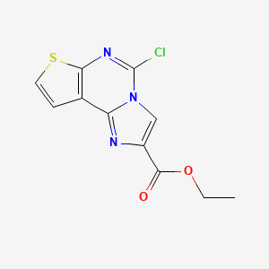 molecular formula C11H8ClN3O2S B1450112 5-氯咪唑并[1,2-C]噻吩并[3,2-E]嘧啶-2-羧酸乙酯 CAS No. 1251003-30-1