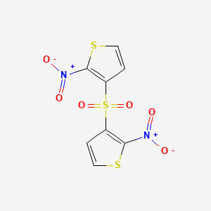 molecular formula C8H4N2O6S3 B14501147 3,3'-Sulfonylbis(2-nitrothiophene) CAS No. 64729-09-5