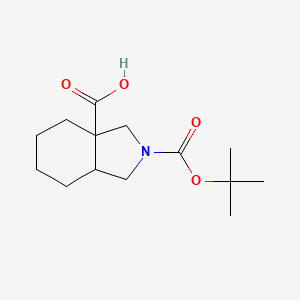 molecular formula C14H23NO4 B1450115 2-[(叔丁氧羰基)]-八氢-1H-异吲哚-3a-羧酸 CAS No. 1803571-87-0