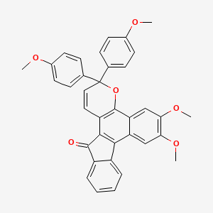 molecular formula C36H28O6 B1450116 6,7-Dimethoxy-3,3-bis(4-methoxyphenyl)benzo[h]indeno[2,1-f]chromen-13(3H)-one CAS No. 329786-33-6