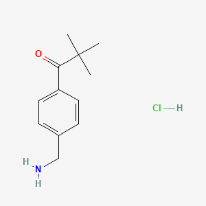 molecular formula C12H18ClNO B14501162 1-[4-(Aminomethyl)phenyl]-2,2-dimethylpropan-1-one;hydrochloride CAS No. 62808-82-6