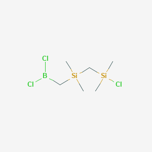 molecular formula C6H16BCl3Si2 B14501167 Chloro({[(dichloroboranyl)methyl](dimethyl)silyl}methyl)dimethylsilane CAS No. 63794-51-4