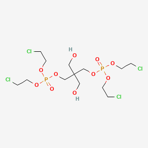 molecular formula C13H26Cl4O10P2 B14501235 Phosphoric acid, 2,2-bis(hydroxymethyl)-1,3-propanediyl tetrakis(2-chloroethyl) ester CAS No. 63451-45-6