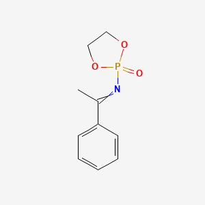 molecular formula C10H12NO3P B14501252 2-[(1-Phenylethylidene)amino]-1,3,2lambda~5~-dioxaphospholan-2-one CAS No. 63429-81-2