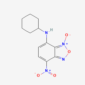 molecular formula C12H14N4O4 B14501255 N-cyclohexyl-7-nitro-3-oxido-2,1,3-benzoxadiazol-3-ium-4-amine CAS No. 63642-37-5