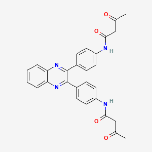 molecular formula C28H24N4O4 B14501265 N,N'-[Quinoxaline-2,3-diyldi(4,1-phenylene)]bis(3-oxobutanamide) CAS No. 64084-29-3