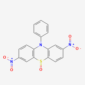 molecular formula C18H11N3O5S B14501272 2,7-Dinitro-10-phenyl-5lambda~4~-phenothiazin-5(10H)-one CAS No. 63185-30-8