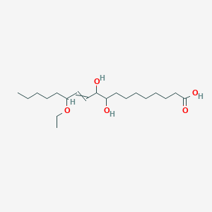 molecular formula C20H38O5 B14501296 13-Ethoxy-9,10-dihydroxyoctadec-11-enoic acid CAS No. 64013-24-7