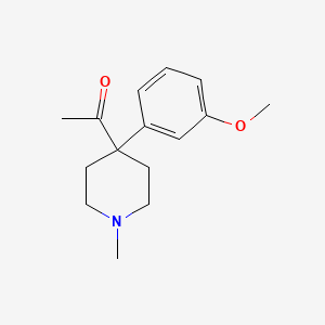 molecular formula C15H21NO2 B14501338 1-[4-(3-Methoxyphenyl)-1-methylpiperidin-4-yl]ethan-1-one CAS No. 64417-39-6