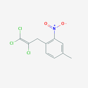 molecular formula C10H8Cl3NO2 B14501363 Benzene, 4-methyl-2-nitro-1-(2,3,3-trichloro-2-propenyl)- CAS No. 62798-85-0