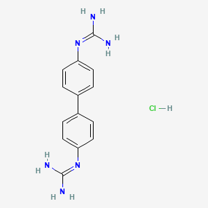 2-[4-[4-(Diaminomethylideneamino)phenyl]phenyl]guanidine;hydrochloride