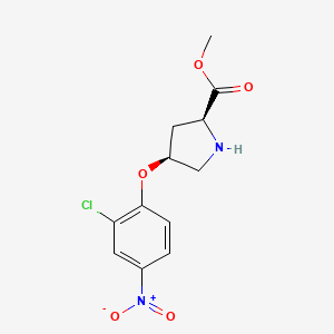 molecular formula C12H13ClN2O5 B1450151 甲基 (2S,4S)-4-(2-氯-4-硝基苯氧基)-2-吡咯烷甲酸酯 CAS No. 1217687-34-7