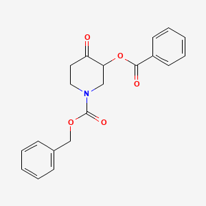 molecular formula C20H19NO5 B1450158 苯甲酸苄酯3-(苯甲酰氧基)-4-氧代哌啶-1-羧酸酯 CAS No. 1431285-71-0