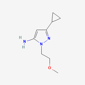 molecular formula C9H15N3O B1450171 3-cyclopropyl-1-(2-methoxyethyl)-1H-pyrazol-5-amine CAS No. 1823617-51-1