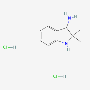 molecular formula C10H16Cl2N2 B1450198 2,2-dimethyl-2,3-dihydro-1H-indol-3-amine dihydrochloride CAS No. 2060063-91-2