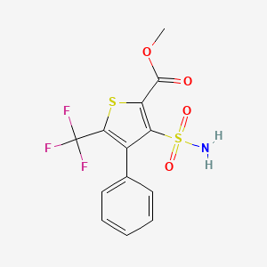 B1450204 4-Phenyl-3-sulfamoyl-5-trifluoromethylthiophene-2-carboxylic acid methyl ester CAS No. 256529-28-9