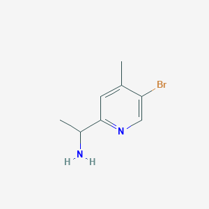 molecular formula C8H11BrN2 B1450205 1-(5-溴-4-甲基吡啶-2-基)乙-1-胺 CAS No. 1270387-03-5