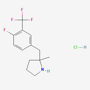 B1450221 2-{[4-Fluoro-3-(trifluoromethyl)phenyl]methyl}-2-methylpyrrolidine hydrochloride CAS No. 2060008-14-0