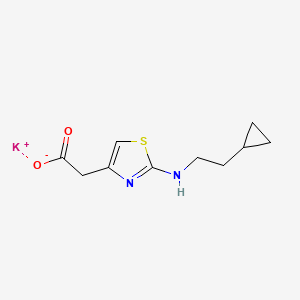 molecular formula C10H13KN2O2S B1450235 2-{2-[(2-环丙基乙基)氨基]-1,3-噻唑-4-基}乙酸钾 CAS No. 2059971-70-7