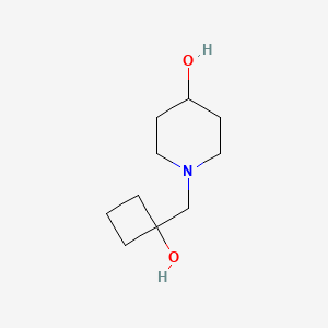 molecular formula C10H19NO2 B1450240 1-[(1-Hydroxycyclobutyl)methyl]piperidin-4-ol CAS No. 2098500-93-5