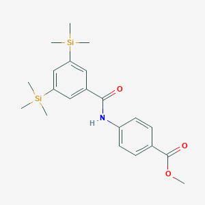 molecular formula C21H29NO3Si2 B145025 Methyl 4-(3,5-bis(trimethylsilyl)benzamido)benzoate CAS No. 125973-71-9