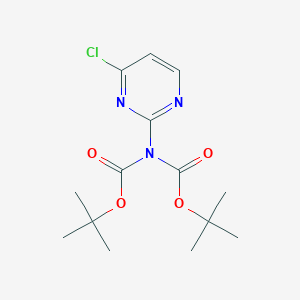 molecular formula C14H20ClN3O4 B1450258 二叔丁基（4-氯嘧啶-2-基）氨基甲酸酯 CAS No. 1464788-84-8