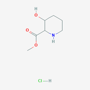 molecular formula C7H14ClNO3 B1450266 3-羟基哌啶-2-甲酸甲酯盐酸盐 CAS No. 1803562-03-9