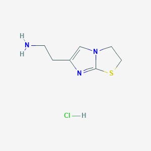 molecular formula C7H12ClN3S B1450281 2-{2H,3H-咪唑并[2,1-b][1,3]噻唑-6-基}乙胺盐酸盐 CAS No. 1797941-14-0