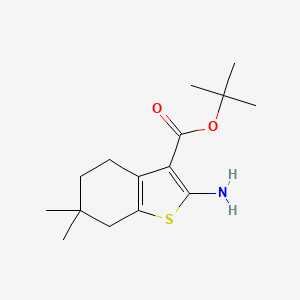 molecular formula C15H23NO2S B1450286 叔丁基 2-氨基-6,6-二甲基-4,5,6,7-四氢-1-苯并噻吩-3-羧酸酯 CAS No. 1453117-17-3