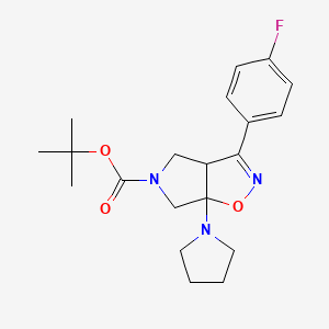 B1450301 3-(4-Fluoro-phenyl)-6a-pyrrolidin-1-yl-3a,4,6,6a-tetrahydro-pyrrolo[3,4-d]isoxazole-5-carboxylic acid tert-butyl ester CAS No. 1421311-99-0