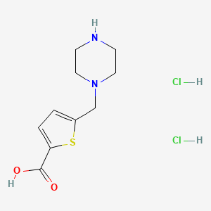 molecular formula C10H16Cl2N2O2S B1450304 5-(哌嗪-1-基甲基)噻吩-2-羧酸二盐酸盐 CAS No. 1797717-71-5