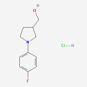 molecular formula C11H15ClFNO B1450316 [1-(4-氟苯基)吡咯啉-3-基]甲醇盐酸盐 CAS No. 2205311-49-3