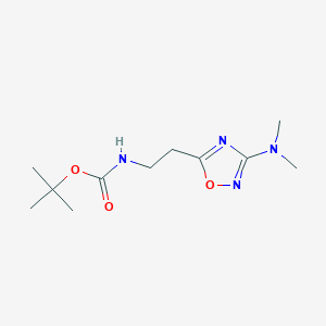 molecular formula C11H20N4O3 B1450319 叔丁基 N-{2-[3-(二甲氨基)-1,2,4-恶二唑-5-基]乙基}氨基甲酸酯 CAS No. 1803599-61-2