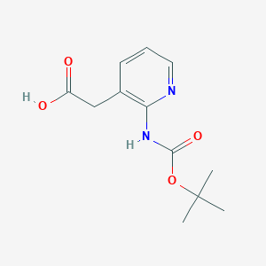 molecular formula C12H16N2O4 B1450325 2-(2-{[(Tert-butoxy)carbonyl]amino}pyridin-3-yl)acetic acid CAS No. 1260880-17-8