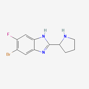 molecular formula C11H11BrFN3 B1450327 5-Bromo-6-fluoro-2-(pyrrolidin-2-yl)-1H-benzo[d]imidazole CAS No. 1538203-19-8