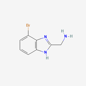molecular formula C8H8BrN3 B1450341 (7-溴-1H-苯并[d]咪唑-2-基)甲胺 CAS No. 1263060-69-0