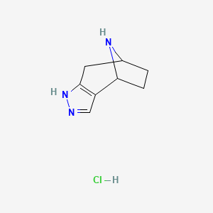 molecular formula C8H12ClN3 B1450342 1,4,5,6,7,8-Hexahydro-4,7-epiminocyclohepta[c]pyrazole hydrochloride CAS No. 1864059-66-4