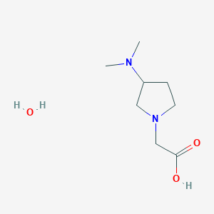 molecular formula C8H18N2O3 B1450343 Acide [3-(diméthylamino)-1-pyrrolidinyl]acétique hydrate CAS No. 1609407-22-8