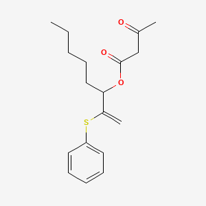 2-(Phenylsulfanyl)oct-1-en-3-yl 3-oxobutanoate