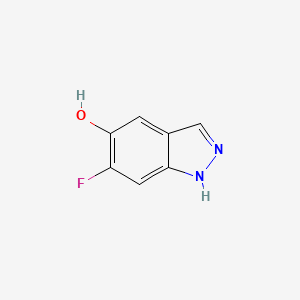 molecular formula C7H5FN2O B1450346 6-Fluoro-1H-indazol-5-ol CAS No. 1360884-19-0