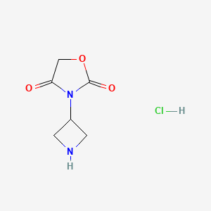 molecular formula C6H9ClN2O3 B1450349 3-(Azetidin-3-yl)oxazolidine-2,4-dione hydrochloride CAS No. 1864053-91-7